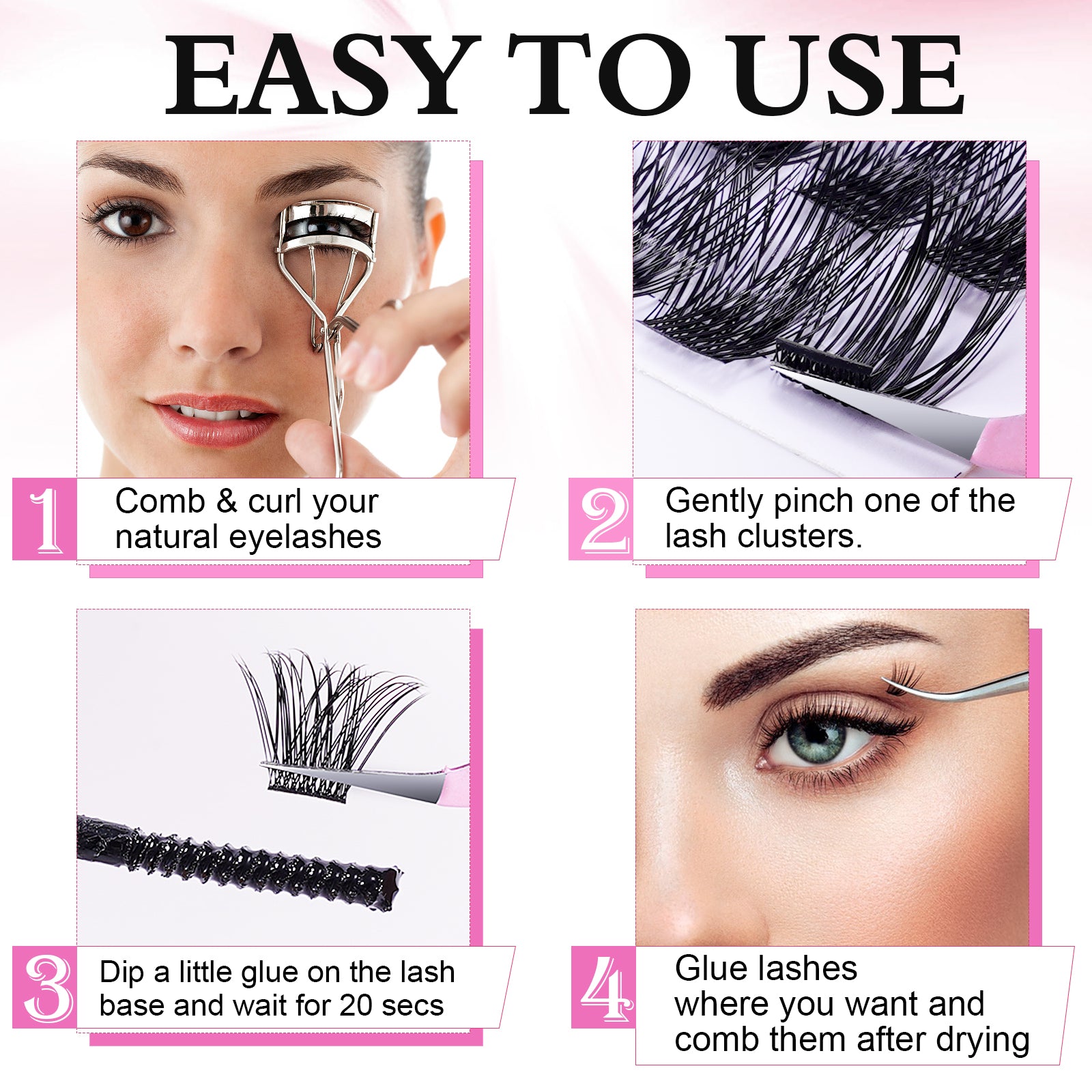 Aliver Lash Clusters Lashes Extensions