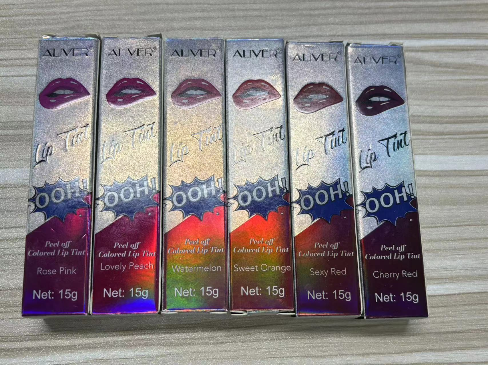 Aliver Peel Off Lipstick, Lip Tint, Lightweight, Soft, Moisturizing Lip Stain (6 color)