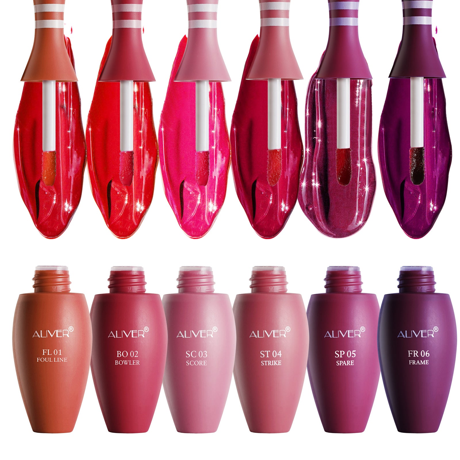 Aliver Waterproof Matte Bowing Lip stains set (6 Shades)