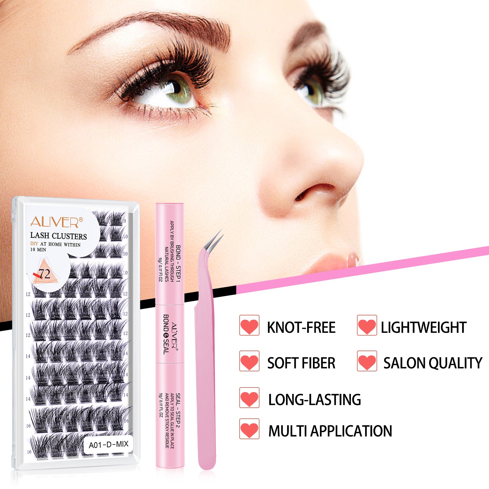 Aliver Lash Clusters Lashes Extensions