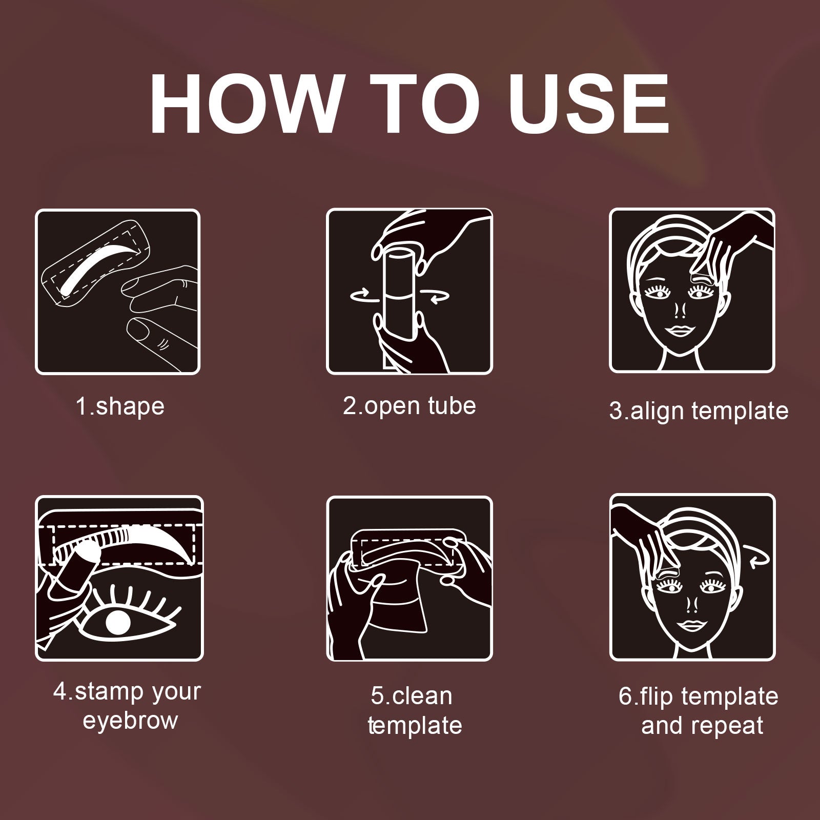 Aliver One Step Eyebrow Stamp Shaping Kit