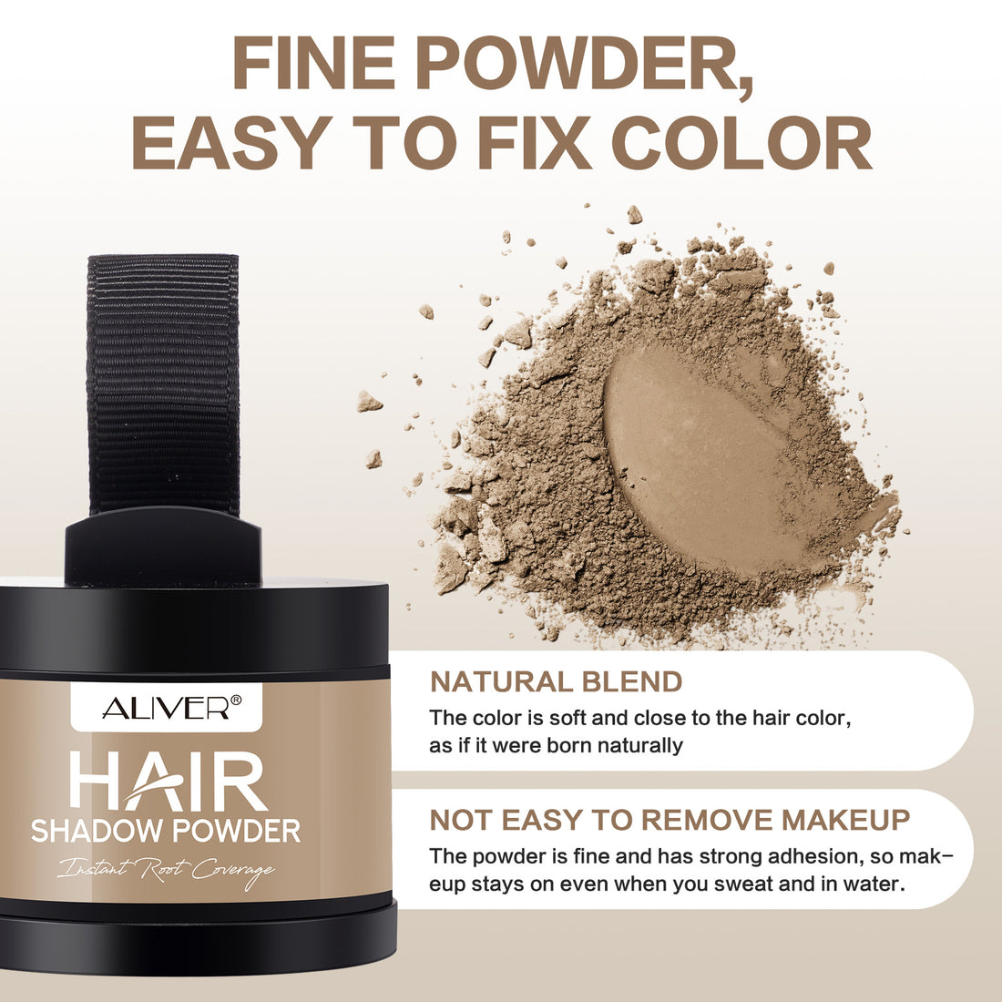 Aliver Instantly Hairline Shadow-Hair Shadow Powder, Quick Cover Black Hair Root Concealer, Eyebrows & Beard Line,Unisex,Black