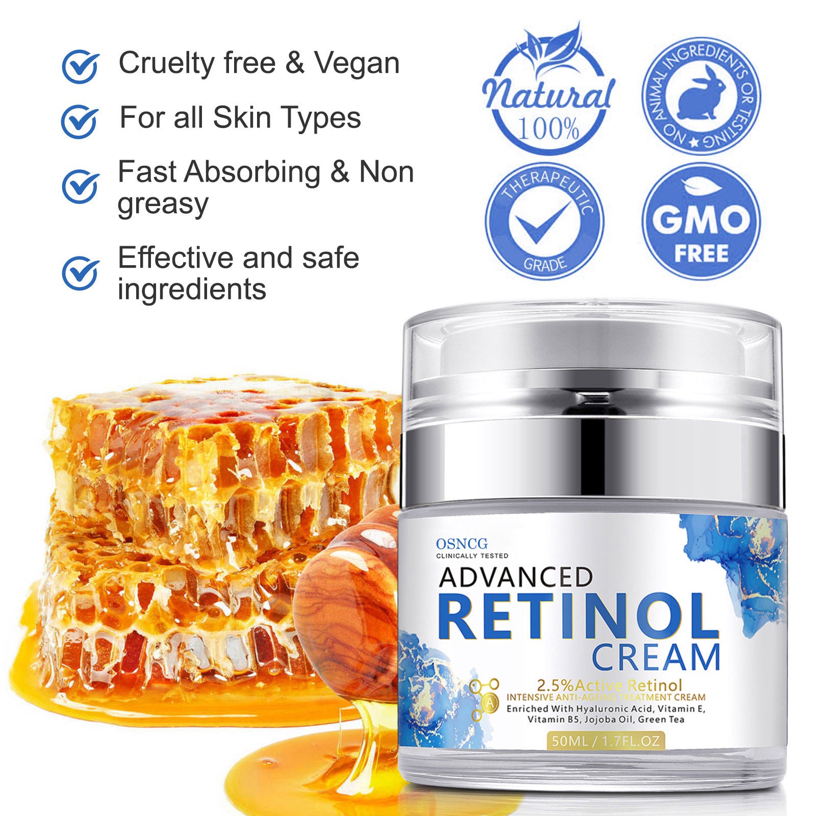 OSNCG Retinol Cream for Face with Hyaluronic Acid