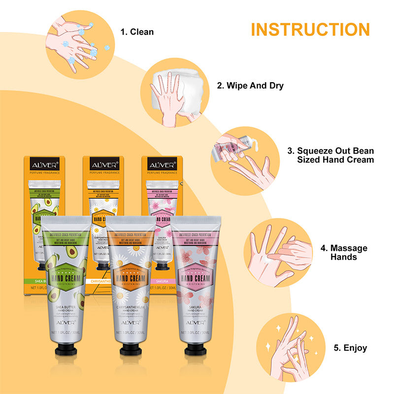 Aliver 6 Pcs Shea Butter Extra Hand Cream Gift Set