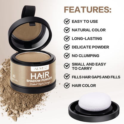 Aliver Instantly Hairline Shadow-Hair Shadow Powder, Quick Cover Black Hair Root Concealer, Eyebrows &amp; Beard Line,Unisex,Black