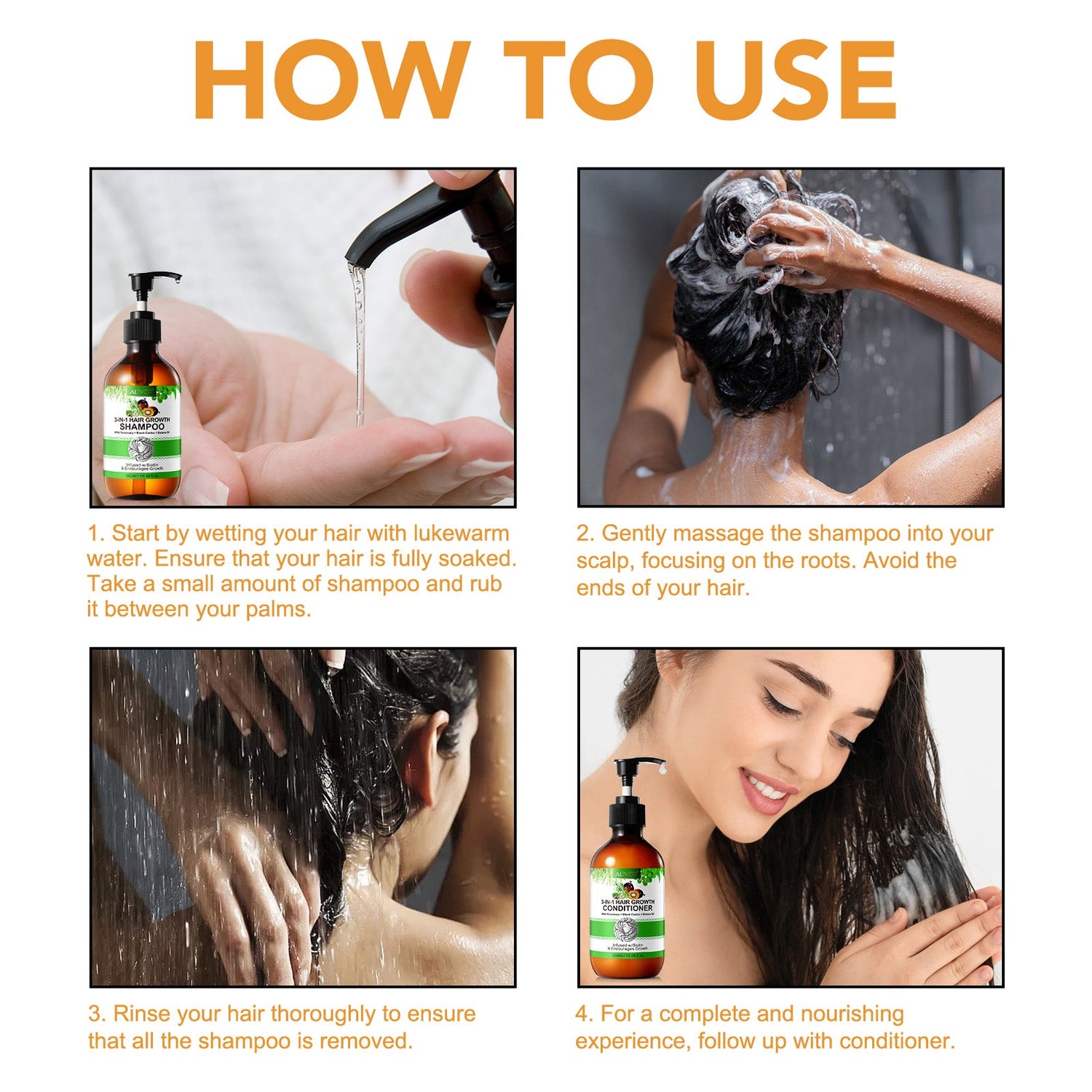 ALIVER 3in1 Shampoo + Conditioner (Rosemary &amp; Black Castor &amp; Batana)