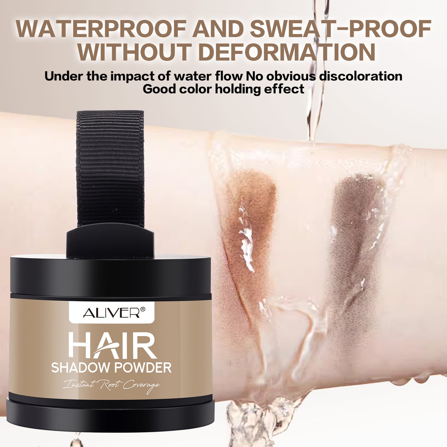 Aliver Instantly Hairline Shadow-Hair Shadow Powder, Quick Cover Black Hair Root Concealer, Eyebrows &amp; Beard Line,Unisex,Black