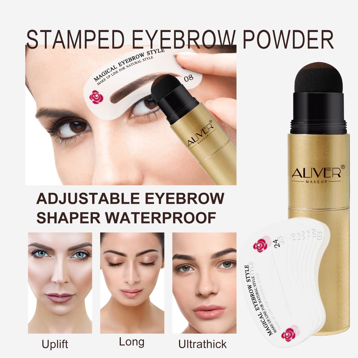 Aliver One Step Eyebrow Stamp Shaping Kit