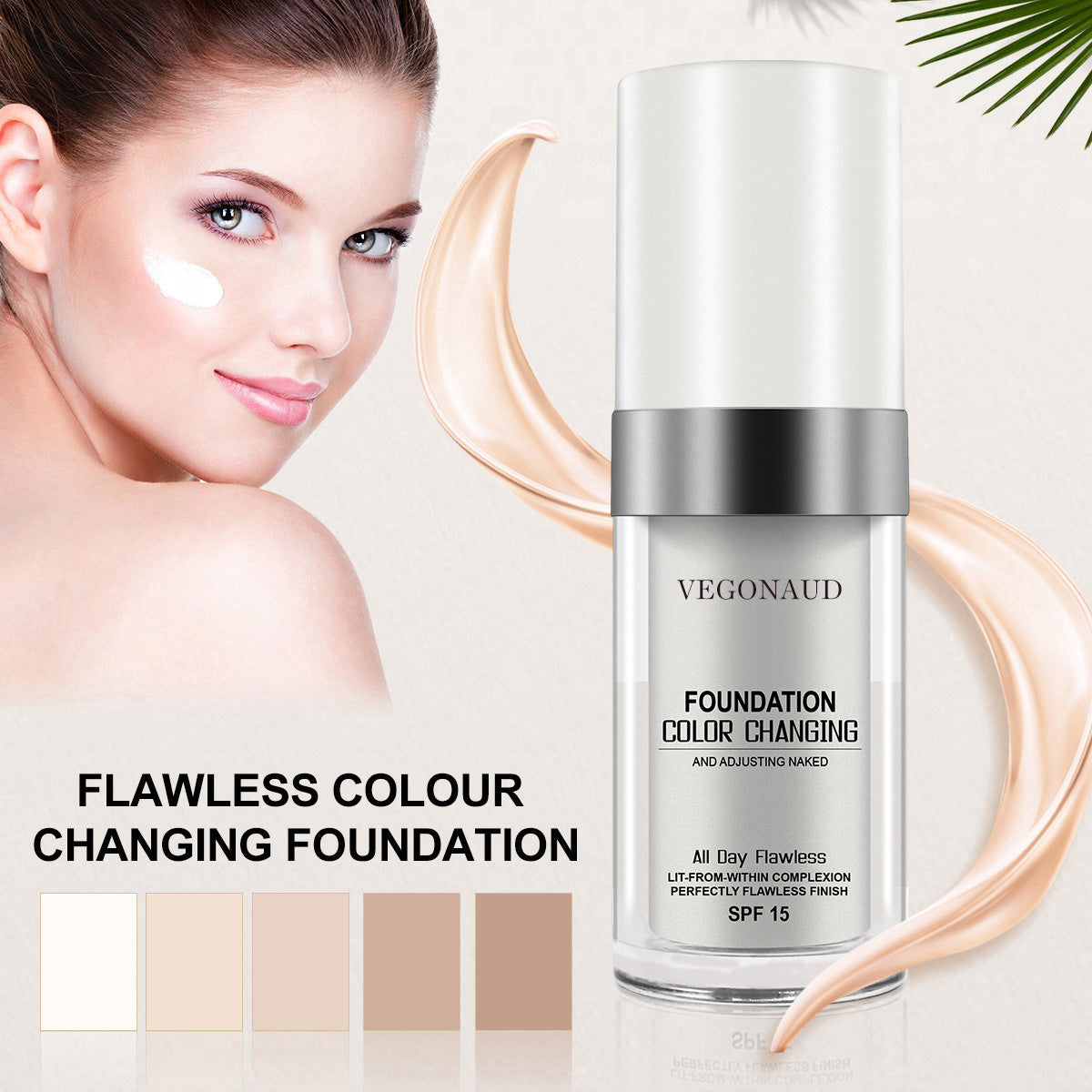 VEGONAUD FOUNDATION COLOR CHANGING  AND ADJUSTING NAKED