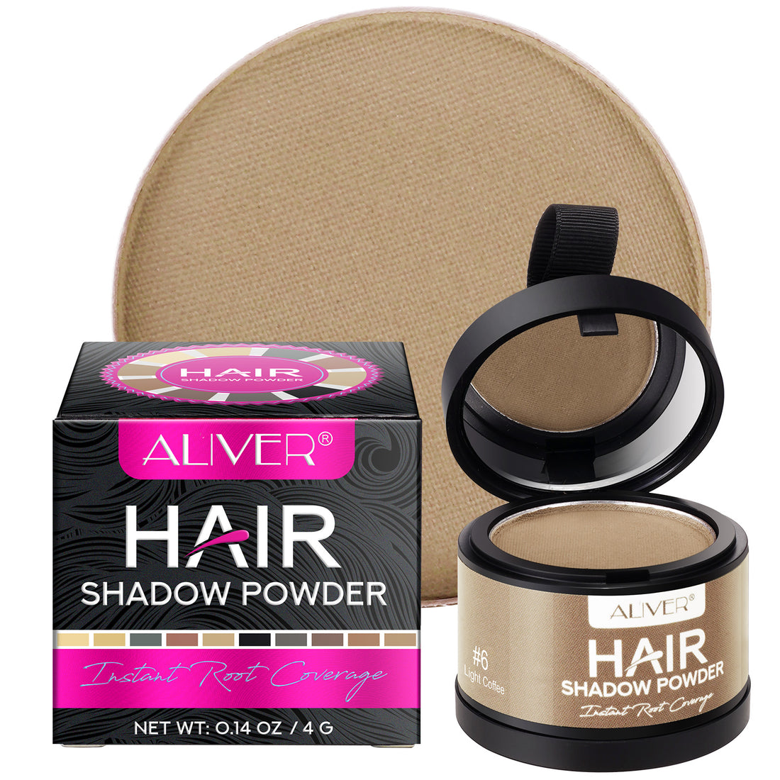 Aliver Instantly Hairline Shadow-Hair Shadow Powder, Quick Cover Black Hair Root Concealer, Eyebrows & Beard Line,Unisex,Black