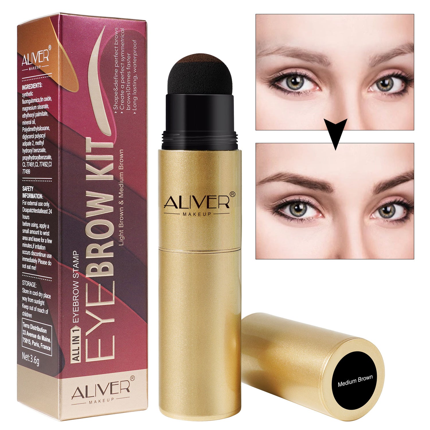 Aliver One Step Eyebrow Stamp Shaping Kit