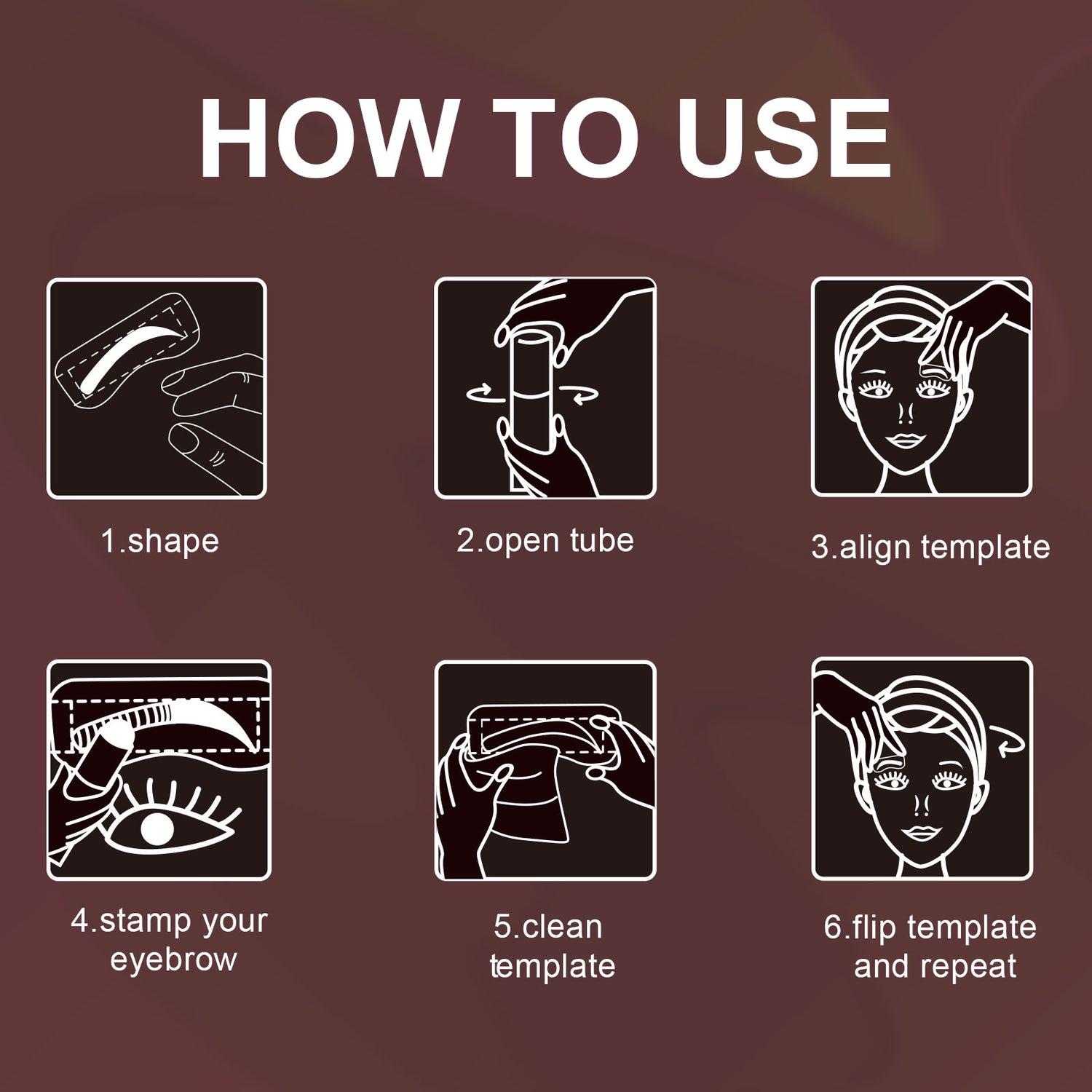 Aliver One Step Eyebrow Stamp Shaping Kit