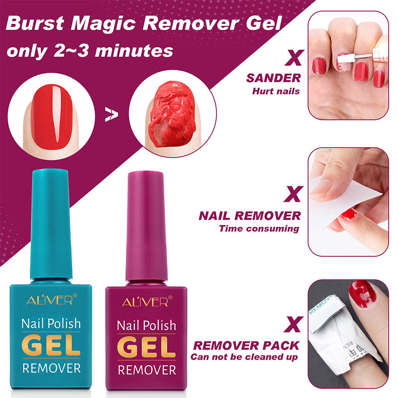 Amazon.com : Gel Nail Polish Remover, Gel Remover for Nails in 3-5 Minutes,  Easy & Gentle Gel Remover Kit Contains Latex Tape for Nails, No Need for  Foils, Soaking, Remover De Esmalte