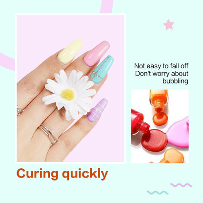Aliver gel nail polish set, Candy Dream with top and base coat - 6 Colors